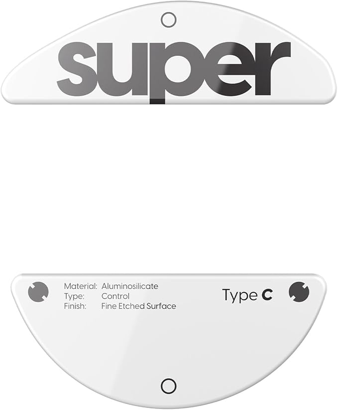 Superglide Glass Mouse Skates - Consistent Controllable Glide, Polished Round Edge, Super Balanced Gaming Mouse Feet with Durable Sole for Pulsar X3 Series (Type-C, White)