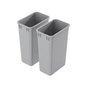 Dowell 2 Pack 50Qt Wastebasket Trash Container, 9/13Gal, Plastic, Stackable, for Kitchen/Bathroom/Office, Fits Under Sink/Desk - Grey (2, 50 QT)