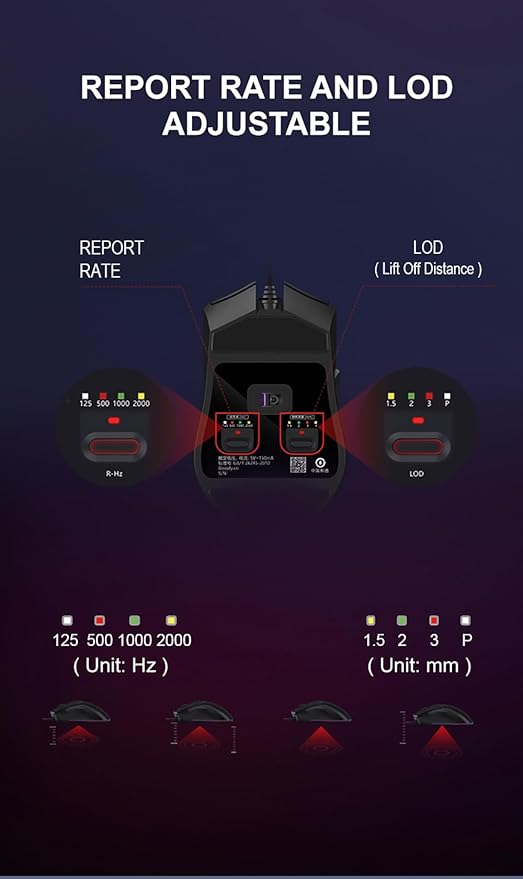 Bloody Gaming Mouse L65 Max - Stone Black, Lightweight 78 Grams, BC3332-A Sensor, RGB Animation, 4M Onboard Memory