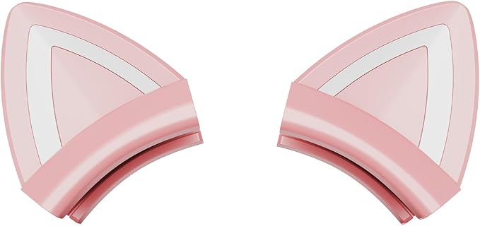Pink Cat Ears for Headphone, Silicone Cute Kitty Ears Attachment, Lovely Detachable Accessories Fit for Gaming Headset, Lightweight & Durable