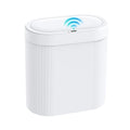 jinligogo 5 Gallon Bathroom Trash Can with Lid, Automatic Motion Sensor White Trash Can, Touchless Slim Waterproof Garbage Bin for Kitchen, Bedroom, Office, and Bathroom