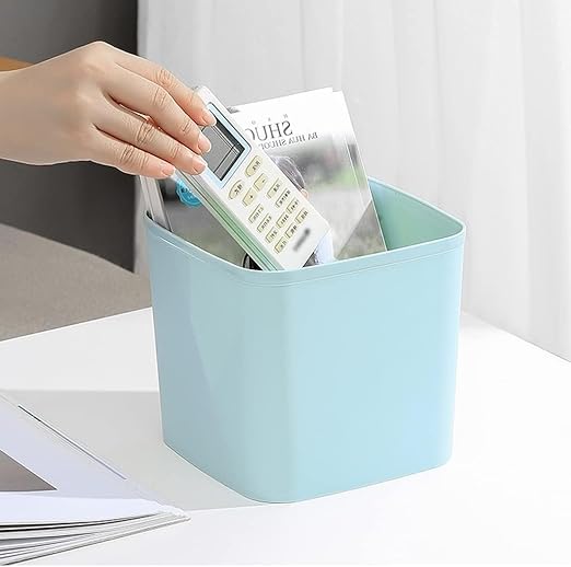 Slim Smart Trash Can Mini Desktop Trash Can Plastic Countertop Garbage Bin No Cover Press Ring Garbage Can for Office Kitchen Table Desk Bedroom Living Room Dressing Bathroom Trash Can (Co