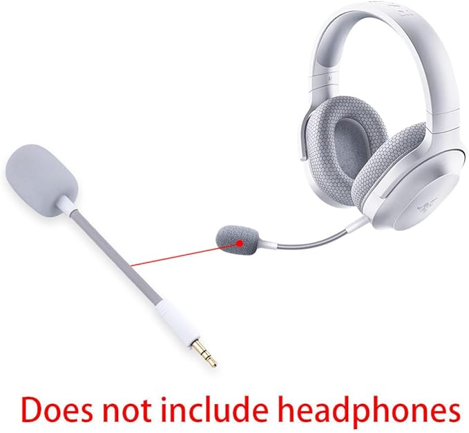 HUYUN Barracuda X Mic Replacement for Razer Barracuda X Wireless Gaming Headphone,3.5mm Detachable Gaming Microphone Boom (White)