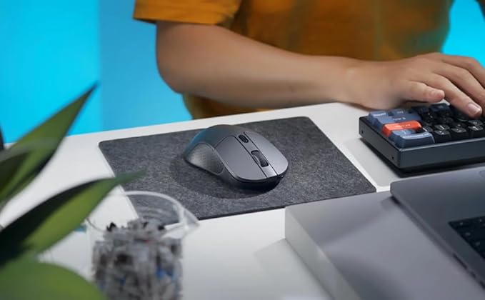Keychron M3 Wireless Gaming Optical Mouse, Tri-Mode 2.4 GHz/Bluetooth 5.1/Wired, PixArt PAW 3395 Sensor, 4000Hz Polling Rate, 79g Lightweight Programmable Macro Button for Windows PC/Mac - Black
