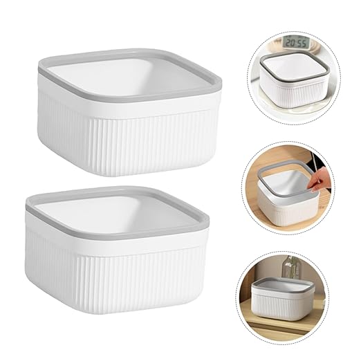 GLEAVI 2pcs Mini Trash Can for Desk Compact Waste Bin Slim Design for Office Kitchen and Bedroom Use Lightweight Portable Desktop Organizer Stylish