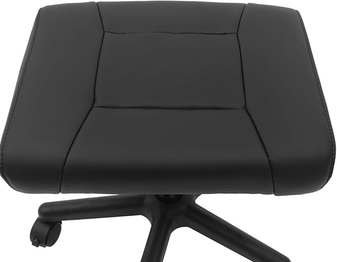 360° Rolling Foot Rest Stool, 15-20 Inch Height Adjustable Ergonomic Under Desk Foot Rest with Thick Padding, Leg Rest Stool for Office Desk, Gaming Chair, Home Use (Black)