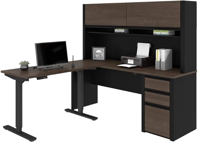 Bestar Connexion 3 Piece Standing Desk Set in Antigua and Black