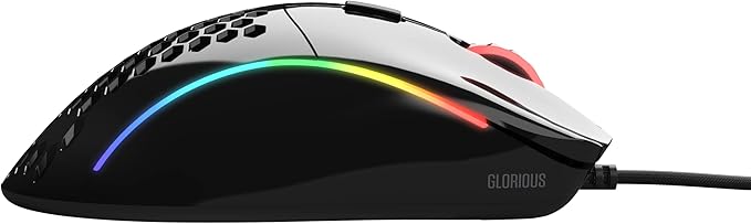 Glorious Gaming Mouse - Glorious Model D Honeycomb Mouse - Superlight RGB PC Mouse - 68 g - Glossy Black Wired Mouse