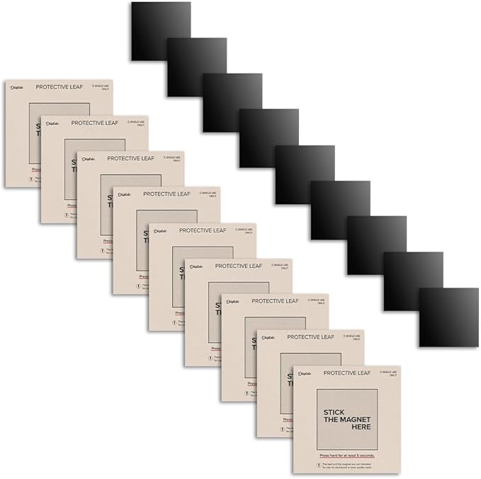 Displate Magnetic Wall Mount Kit for Hanging Pictures, 9-Pack Peel & Stick Wall Magnets with Safe Removable Adhesive Leaf - No Drill, Damage-Free Magnets for Wall Art, Metal Posters & Prints