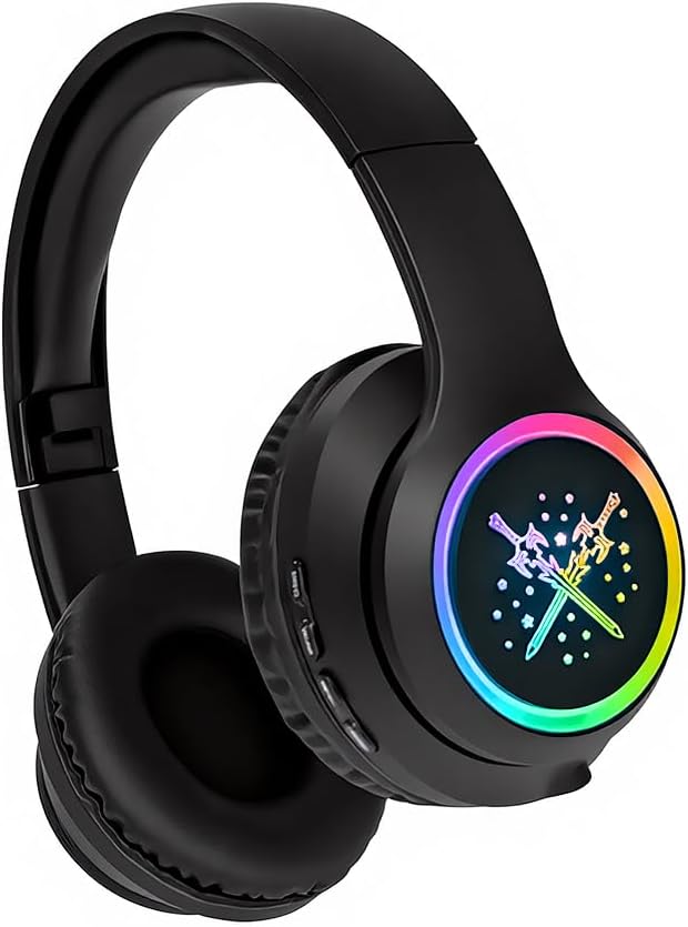Boys Headphones, Sword Light up Headphone, Kids Bluetooth Headphones Wireless for Boys Girls Toddler Amazon Fire Tablet/Laptop/Pad/Schoo (Black Sword)