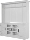Starlight Canyon Home White Furniture 76 in. TV Console with Hutch, Modern Entertainment Center, Durable Construction, Stylish Storage Solution for Living Room