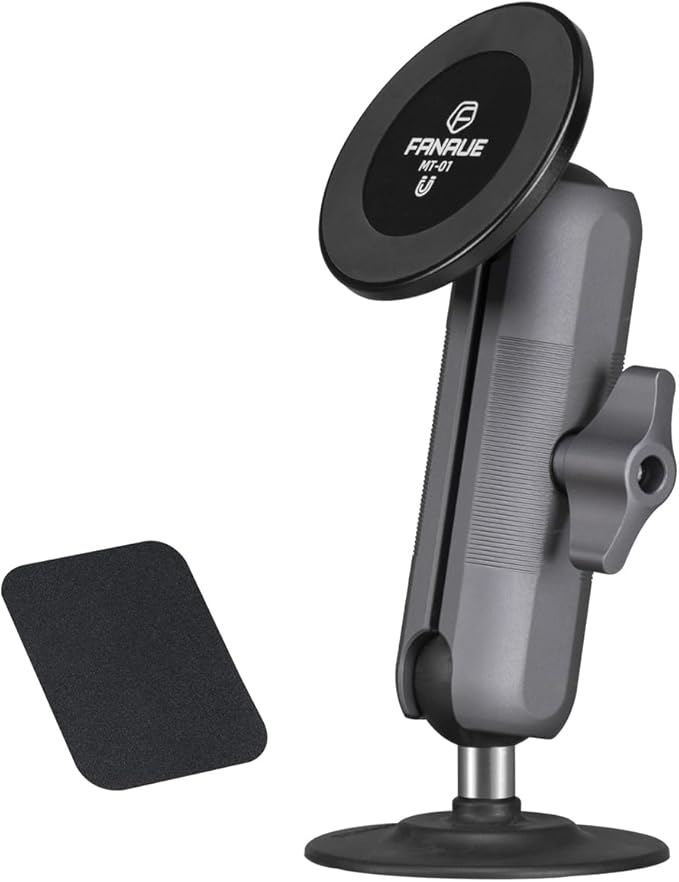 FANAUE SC-03T9 Car Mount Compatible with RAM Mount B Size Ball Head, Magnetic Phone Holder for Dashboard, Windshield & Other Car Accessories - 4.7 to 7.5 inch Smartphones