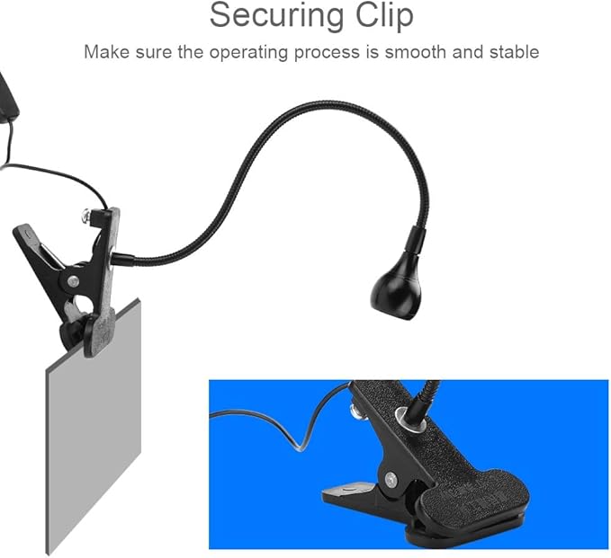 Zopsc USB 3W LED Phone Glue Curing Lamp,Portable Clamp Flexible 360 ° Desk Lamps,395 Wavelength,Plug and Play,for Repairing Phones,Fluorescent Agent Detection,Fluorescent Banknote