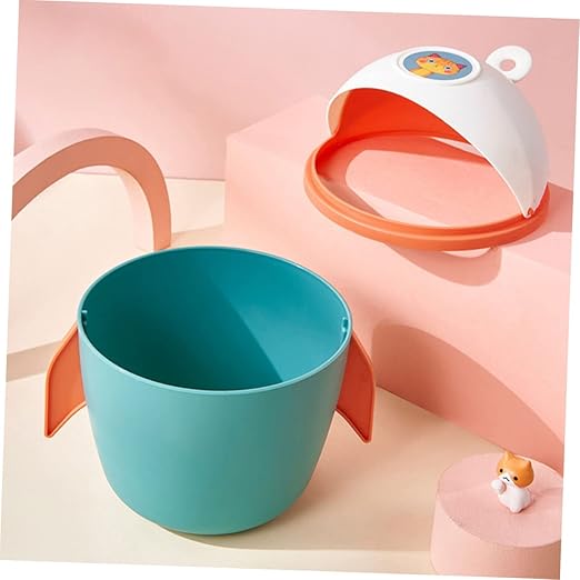 SOLUSTRE Top Trash Can Mini Cartoon Waste Paper Container for Desk Random Color Small Size Lightweight for Home and Office Use