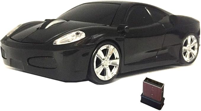 Jinfili 2.4GHz Sports Car Wireless Mouse Optical Cool 1600DPI 3D USB Wireless Gaming Mice for Pc Laptop Windows 10