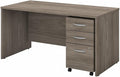 Bush Business Furniture Studio C Office Desk with Mobile File Cabinet, 60W x 30D, Modern Hickory