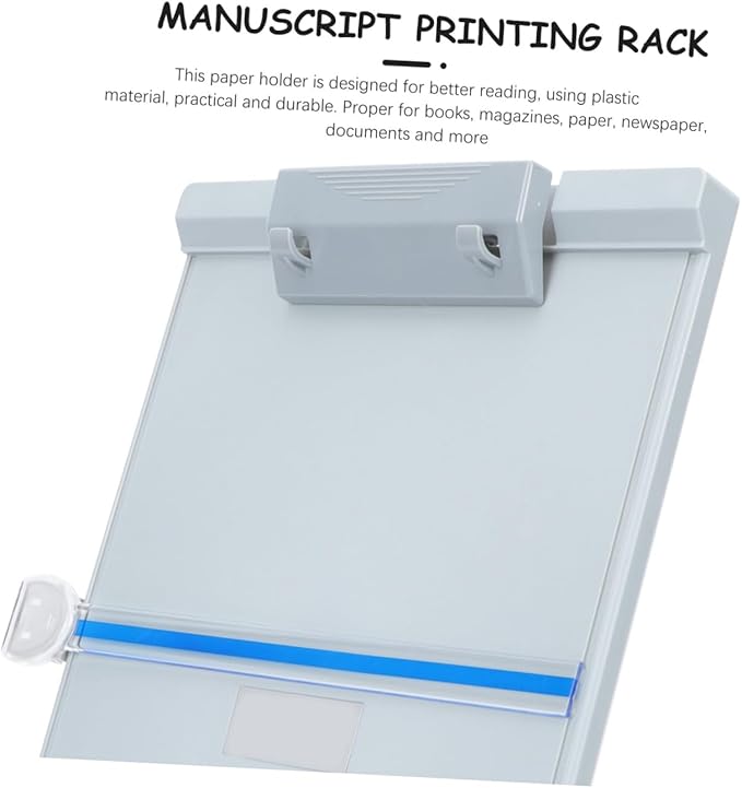 VILLCASE Adjustable Document Holder for Desk with Removable Ruler Pencil Storage Lightweight Plastic Copyholder for Typing Reading at Home Office School