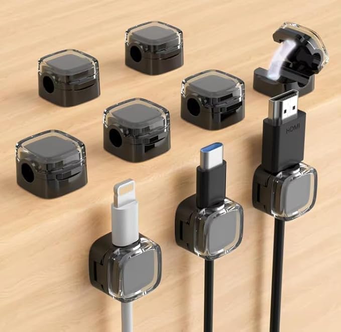 Wall Charger Holder 6 Pack, Adhesive Phone Charger Mount, Cable Organizer Wall Holder for Charging Cables, Self Adhesive Charger Stand Compatible with iPhone, USB-C and Android Chargers