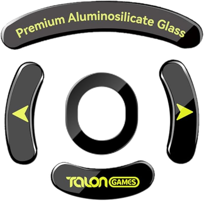 TALONGAMES Curved Edges Ultra Strong Glass Mouse Skates Feet Compatible with Logitech G PRO Wireless Gaming Mouse Feet Replacement, Super Smooth Glide Fast and Durable Sole