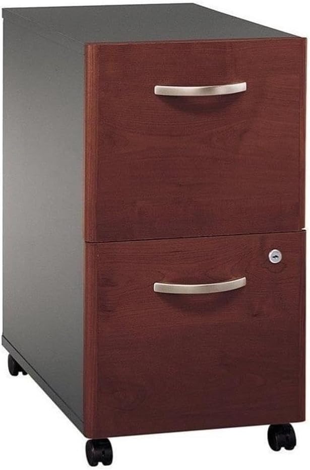 Pemberly Row Set of 2 2-Drawer Mobile File Cabinet & L-Shaped Desk with Drawers