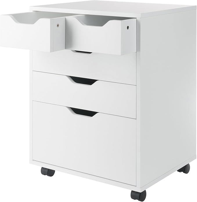 Winsome Halifax Mobile Storage Cabinet with Drawers, Stylish & Functional Home Storage Cabinet for Filing, Kitchen Organization, Moveable Furniture for Office, Dorms, Apartments
