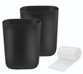Small Trash Can with 60 Count of Trash Bags,2.5 Gallon Wastebasket Recycling Bin Trash Can for Bathroom Bedroom Office Kitchen (2, Black)
