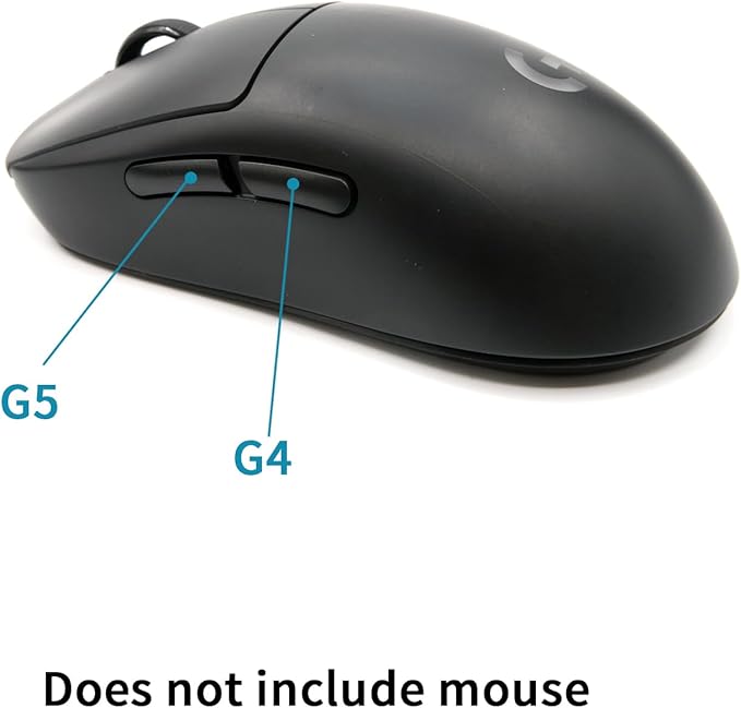 New Side Button Side Key Cover (G4 G5 C6 C7) with Mouse Feet Replacement for Logitech G Pro Wireless Gaming Mouse
