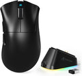 MAMBASNAKE Attack Shark V3 PRO 62g Superlight Wireless Gaming Mouse,RGB Magnetic Charging Dock,BK52820 Tri-Mode BT/2.4G Wireless/Wired Mouse,25000DPI,500mAh,5 Programmable Buttons for Pc/Mac,Black