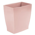 iDesign Small Plastic Bathroom Trash Can, Slim Rectangle Garbage Bin for Bedroom, Office, Dorm, Pink