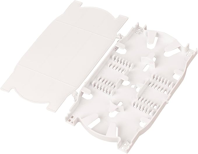 12/24 Core Fiber Optic Splice Tray ABS Patch Panel Cassette for ODF/FTTH Fusion Splicing Closure with Shrinkable Cable Management（2Pack） A-004-a