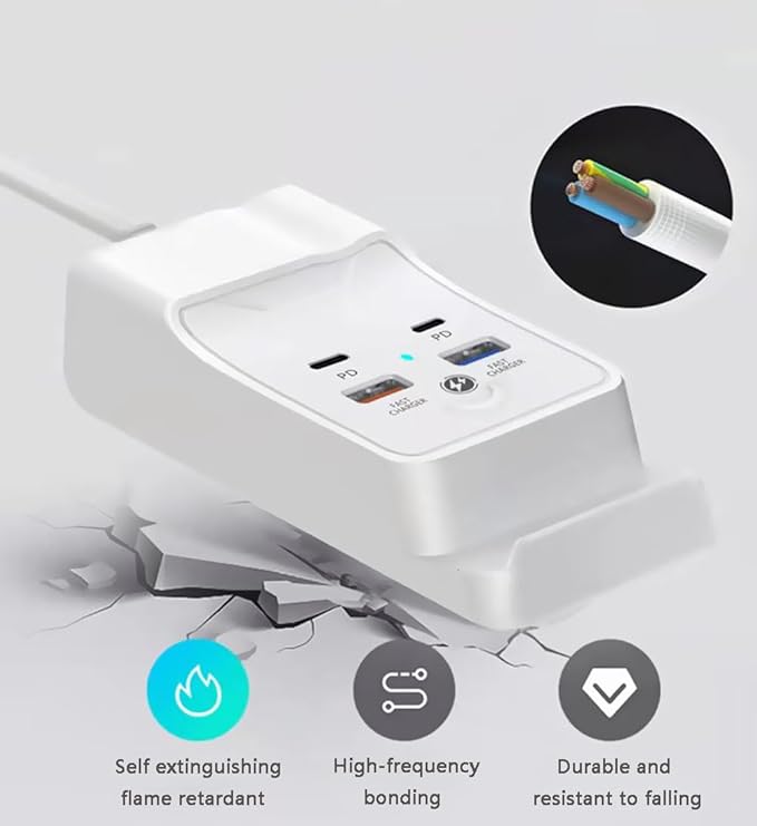 Charging Stand for iPhone 15 Pro USB Hub 4Port 5FT with Phone Holder, with 2 USB and 2 USB C Ports Extender, Compatible with iPhone 15 Pro 14 13 12 11 pad Galaxy or USB C Devices
