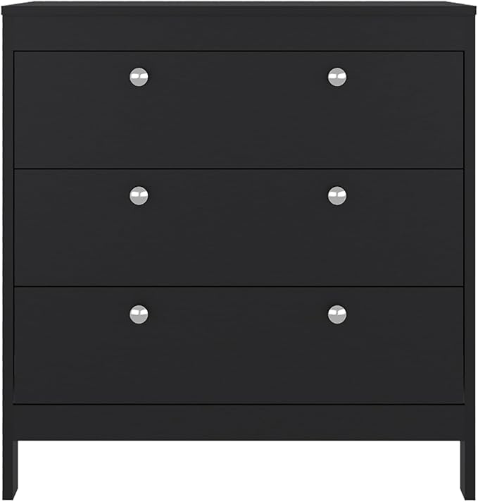 Wenge 3-Drawer Chest with Functional Storage Three spacious drawers provide efficient organization for clothing and personal items, maintaining a clean and modern visual appeal Smooth drawer functio