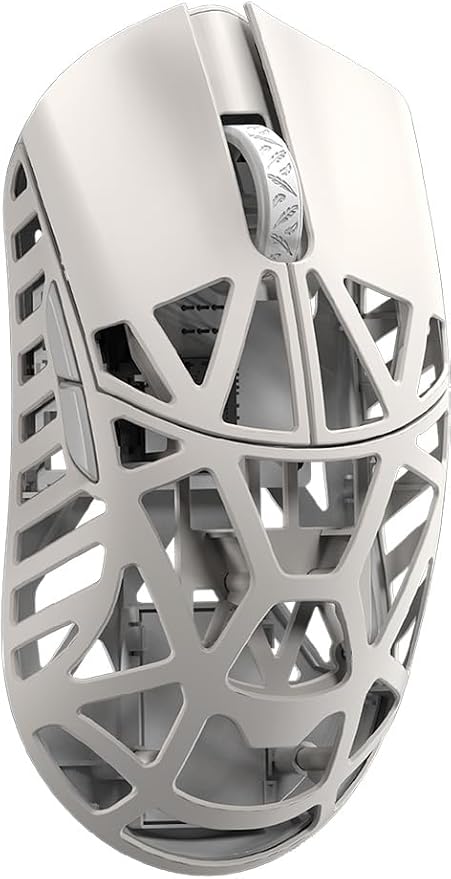 KEEBMONKEY WLMOUSE Beast X Max Wireless Gaming Mouse - 8KHz Polling Rate, 42g Magnesium Alloy, PAW3950HS Sensor, Customizable DPI, OM & TTC Switches P2 (Milk White(OM Switch))