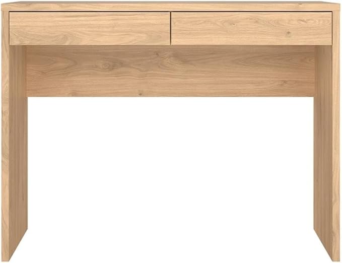 Pemberly Row Set of 2 Desk and Adjustable 3-Shelf Bookcase in Jackson Hickory