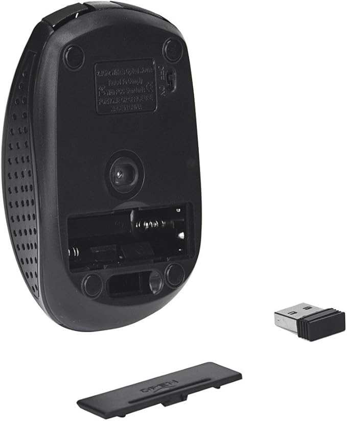 Generic 2.4GHz Wireless Gaming Mouse, Portable Office Optical Mouse, 6 Buttons, Max 10 Meters Operating Distance, Lightweight, Save Power, for Laptop, Computer, PC, Notebook, Desktop, Black