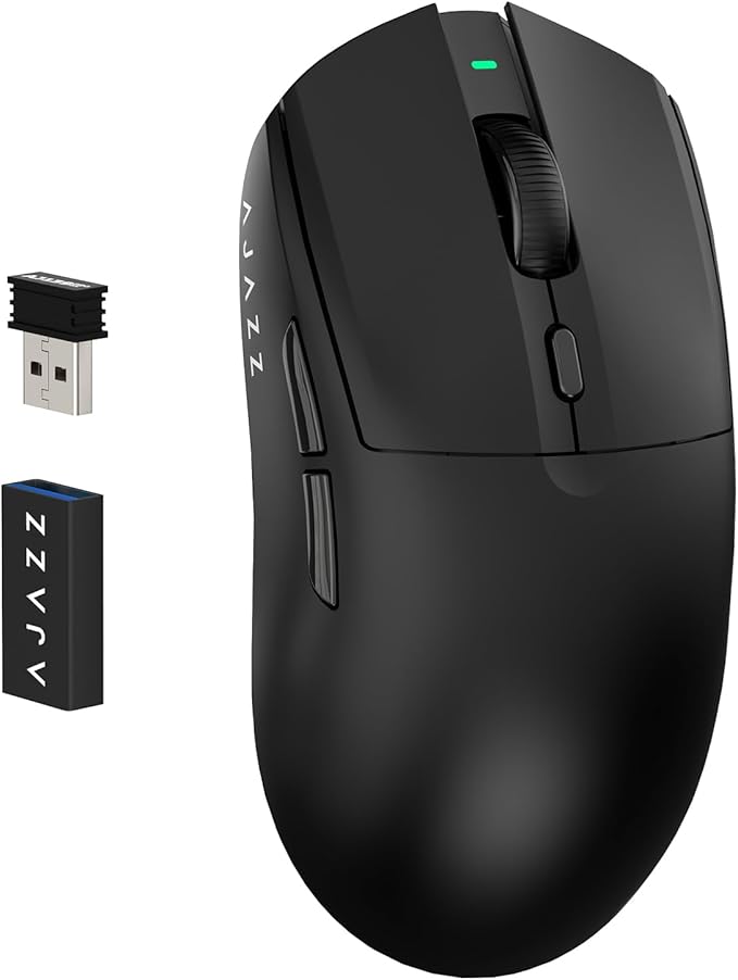 ATTACK SHARK AJ139 G Pro Gaming Mouse 4K Polling Lightweight PAW 3395 Sensor Receiver up to 26,000DPI 6 Programmable Button USB-C Charging Ergonomic Symmetric for Xbox PS4 PC Mac Gamer