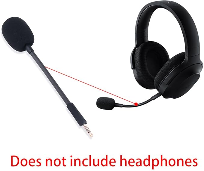 Barracuda X Mic Replacement for Razer Barracuda X Wireless Gaming Headphone,3.5mm Detachable Gaming Microphone Boom (Black)