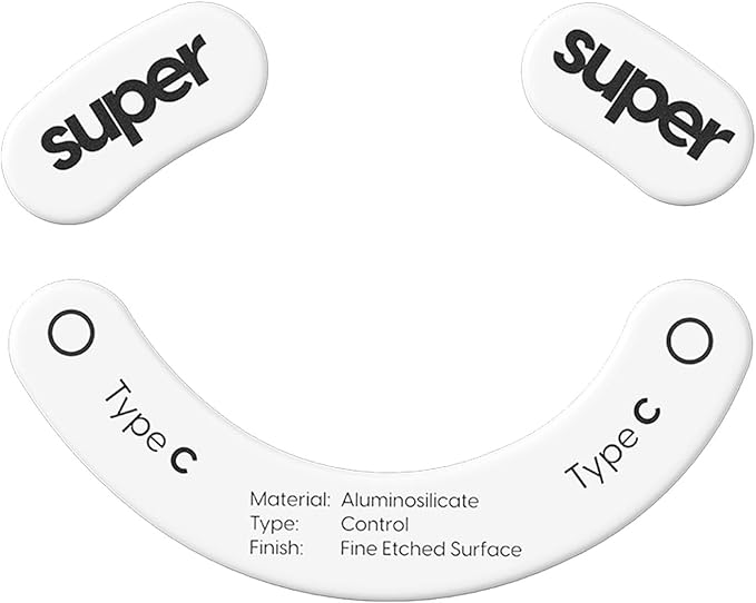 Superglide Glass Mouse Skates - Consistent Controllable Glide, Polished Round Edge, Super Balanced Gaming Mouse Feet with Durable Sole for Razer DeathAdder v3 Pro (Type-C, White)