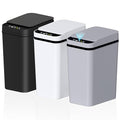 jinligogo 3Pack Bathroom Small Trash Can with Lid, 2.6 Gallon Touchless Automatic Garbage Can Slim Waterproof Motion Sensor Smart Trash Bin for Bedroom, Office, Living Room White/Black/Grey