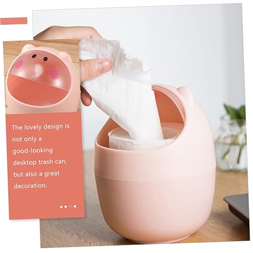 Cabilock Slim Can Flip Lid Desktop Garbage Bin Storage Bin for Kitchen Trash Can for Bedroom