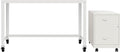 Hirsh Industries Space Solutions Home Office Metal Desk and Storage Set - White