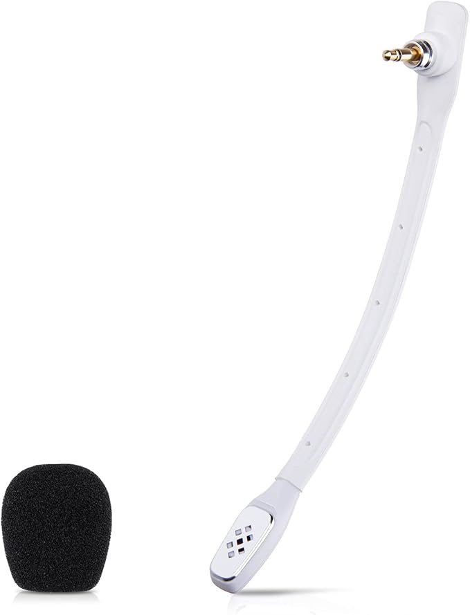 weishan Microphone Replacement for Astro A40 TR A40 Gaming Headset, Detachable Noise Cancellation White Mic with Foam Cover, Works on PS5 PS4 Xbox Series X/S