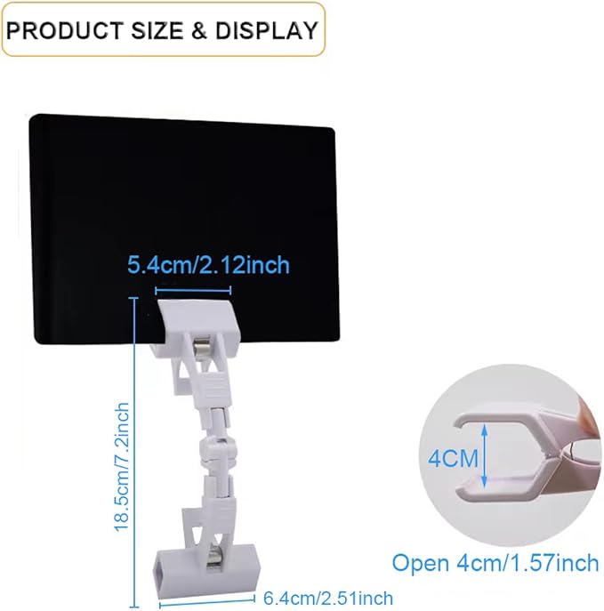 3pcs Sign Clips Clip Holder Sign Holder Clip Paper Holder for Table Top Clip On Sign for Paper Holder Computer Monitor Handy Artist Supplies Holder(White)
