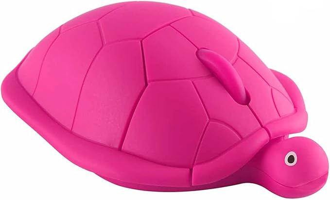 elec Space Wireless Turtle-Shaped Mouse, 2.4G Optical Computer Mouse, 3 Buttons, 12 x 7.7 cm (hot Pink)