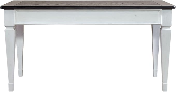 Liberty Furniture Allyson Park Writing Desk with Keyboard Tray 2 Drawers Cottage Home Office - Wirebrushed White Charcoal Tops Oak Wood