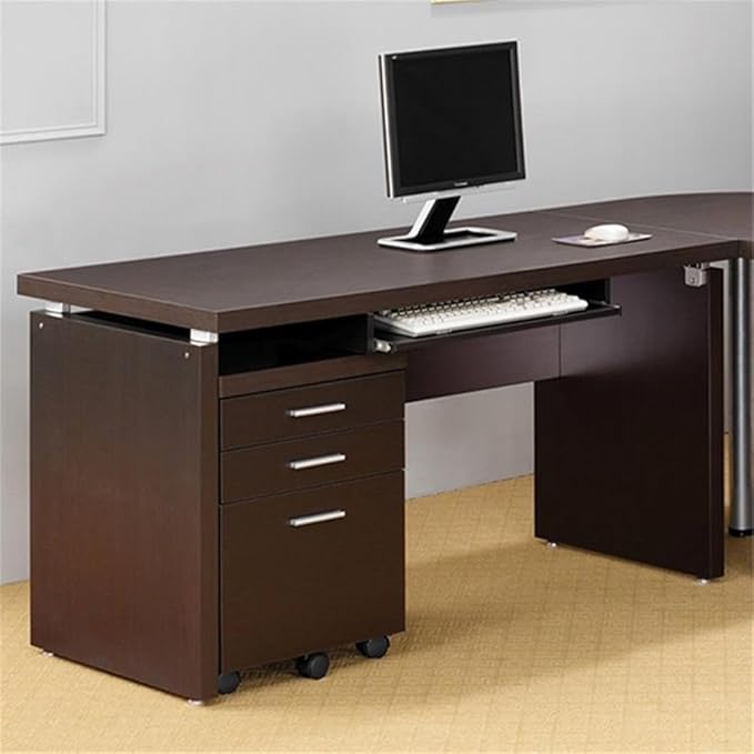 Home Square 2 Piece Set with Computer Desk Bookcase and Mobile File Cabinet