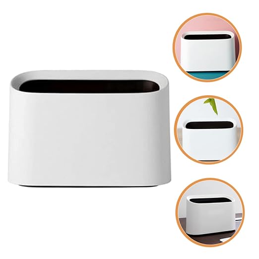 Cabilock Slim Material Car Trash Can Desk Top Storage Office Desk Garbage Bin Table Wastebasket Wastebasket