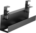 16×5×3 Inch No Drill Clamp-on Power Strip Cable Management Tray Under Standing Desk Steel Cable Organizer Wire Cord Tamer for Office, Home, Garage(Black)