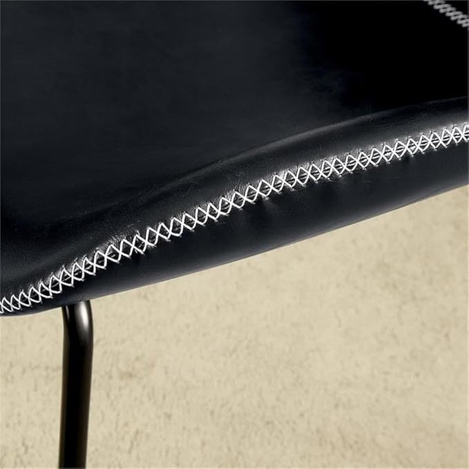 Furniture of America FOA 2-Piece Home Office Metal Desk and Faux Leather Black Chair Set