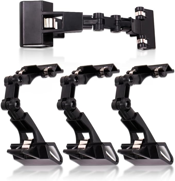 ZORZA 4Pcs Flexible Paper Stand for Desk Rotatable Foldable Document Holder Double Head Paper Holder for Typing Computer Monitor Canvas Clamp